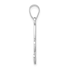 14K White Gold Script Letter A Initial Pendant with Diamond