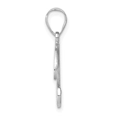 14K White Gold Script Letter B Initial Pendant with Diamond
