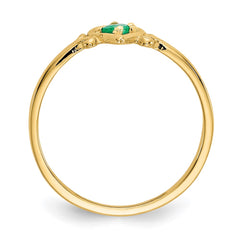 14K Emerald Birthstone Heart Ring