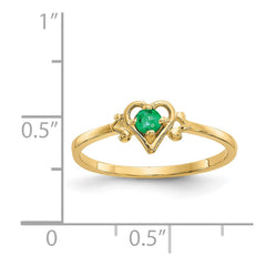 14K Emerald Birthstone Heart Ring