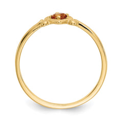14K Citrine Birthstone Heart Ring