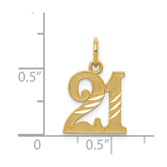 14k Diamond-cut 21 Pendant