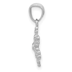 14k White Gold Snowflake Pendant - 3