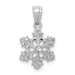 14k White Gold Snowflake Pendant - 3