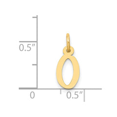 14k Small Slanted Block Letter O Initial Charm
