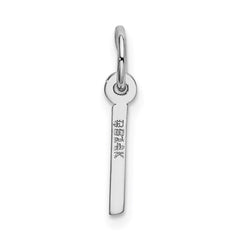 14K White Gold Small Slanted Block Letter I Initial Charm