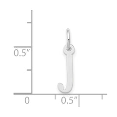 14K White Gold Small Slanted Block Letter J Initial Charm