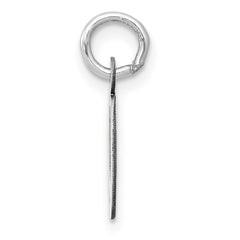 14K White Gold Small Slanted Block Letter O Initial Charm