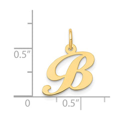14K Small Fancy Script Letter B Initial Charm