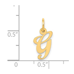 14K Small Fancy Script Letter G Initial Charm