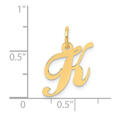 14K Small Fancy Script Letter K Initial Charm