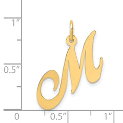 14K Medium Fancy Script Letter M Initial Charm