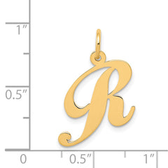 14K Medium Fancy Script Letter R Initial Charm