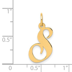 14K Medium Fancy Script Letter S Initial Charm