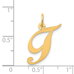 14K Medium Fancy Script Letter T Initial Charm