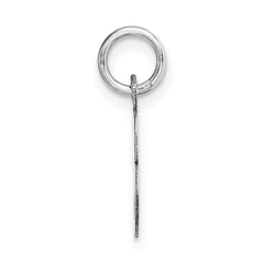 14k White Gold Small Script Letter E Initial Charm