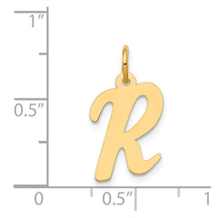 14k Medium Script Letter R Initial Charm