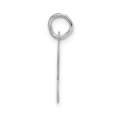 14k White Gold Medium Script Letter R Initial Charm