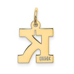 14k Small Block Letter K Initial Charm