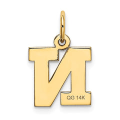 14k Small Block Letter N Initial Charm
