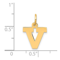 14k Small Block Letter V Initial Charm