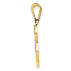 14KY Script Letter B Initial Pendant - 2