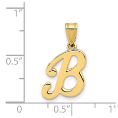 14KY Script Letter B Initial Pendant - 2