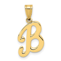 14KY Script Letter B Initial Pendant - 2