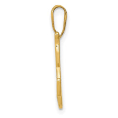 14KY Script Letter K Initial Pendant - 2