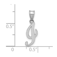 14KW White Gold Script Letter I Initial Pendant - 2