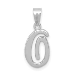 14KW White Gold Script Letter O Initial Pendant - 2