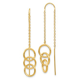 14k Triple Circle Threader Earrings