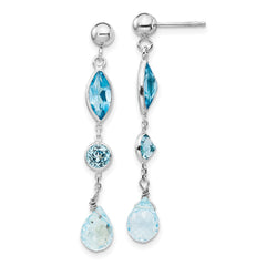 14K WG Blue Topaz Post Earrings - 2