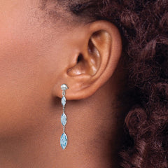 14K WG Blue Topaz Post Earrings