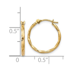 14k Twist Hoop Earrings - 2