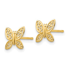 14k Polished Butterfly Post Earrings - 2
