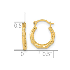 14K Polished Twist Hoop Earrings