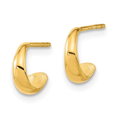 14K Polished Hoop Post Earrings - 3