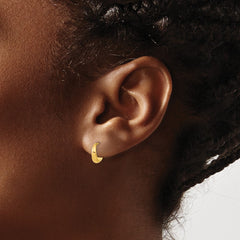 14K Polished Hoop Post Earrings - 3