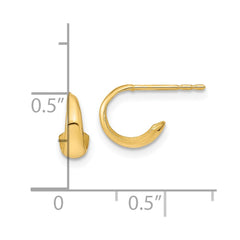 14K Polished Hoop Post Earrings - 3