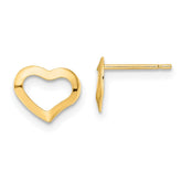 14K Polished Heart Post Earrings - 2