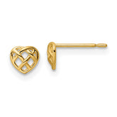 14k Heart Post Earrings - 2