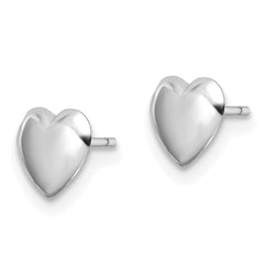 14K White Gold Polished Heart Post Earrings - 3