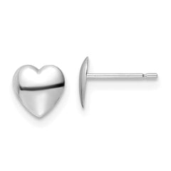 14K White Gold Polished Heart Post Earrings - 3
