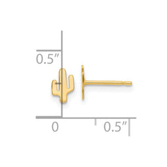 14K Polished Cactus Post Earrings - 2