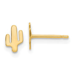 14K Polished Cactus Post Earrings - 2