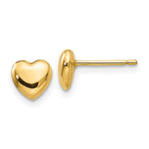 14K Polished Heart Post Stud Earrings - 2