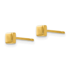 14k Polished Square Post Ear - 2