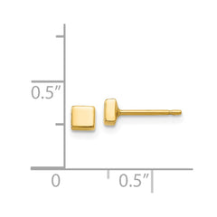 14k Polished Square Post Ear - 2