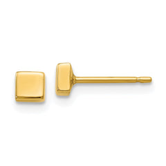 14k Polished Square Post Ear - 2